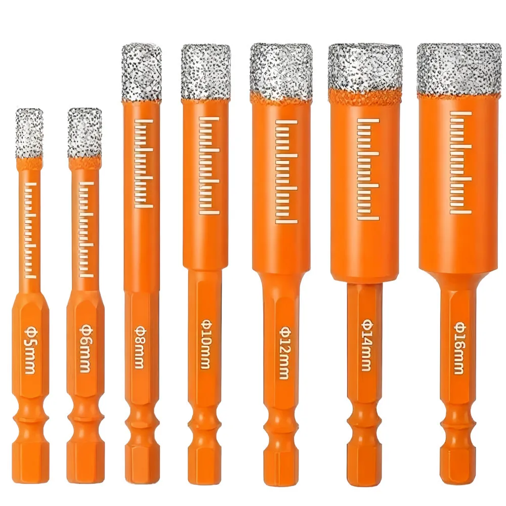 

Dry Diamond Drill Bits Set for Granite Ceramic Marble Tile Stone Glass Hard Material Hex Shank Masonry Hole Saw Drill Bit 5-16mm