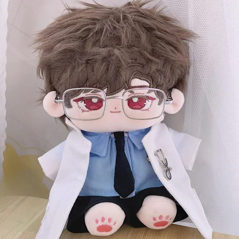 20cm No Attribute Fashion Blue Hairband Blue Shirts Pants Cool Handsome Uniform Clothes Plush Doll Costume Outfit Accessories