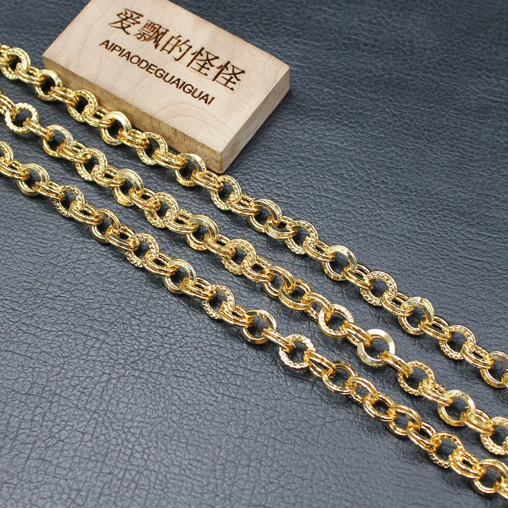 

APDGG 1 Meter Gold Plated Circle Copper Fashion Bezel Set Chain Jewelry Necklace Making DIY