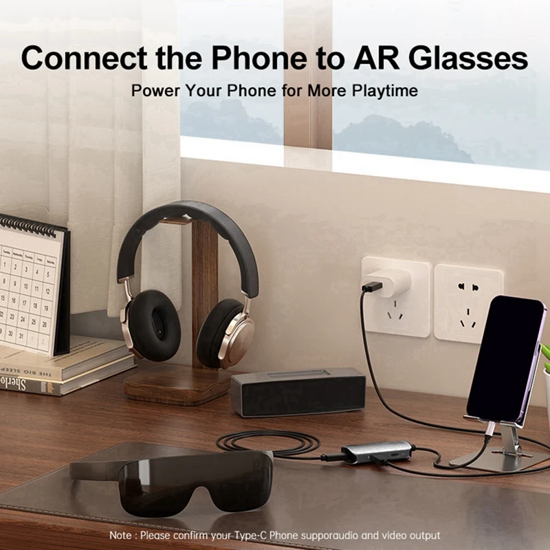 A35Q-USB-C To C Converter For XREAL Nreal,Switch,Stemdeck,Thunderbird Air Plus,Huawei Vision AR Glass Type C Power Conversion