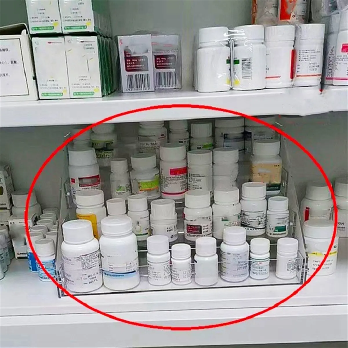 REST 3-Tier Medical Display Rack for Health Center with 3.5cm Slot for Medicine Storage