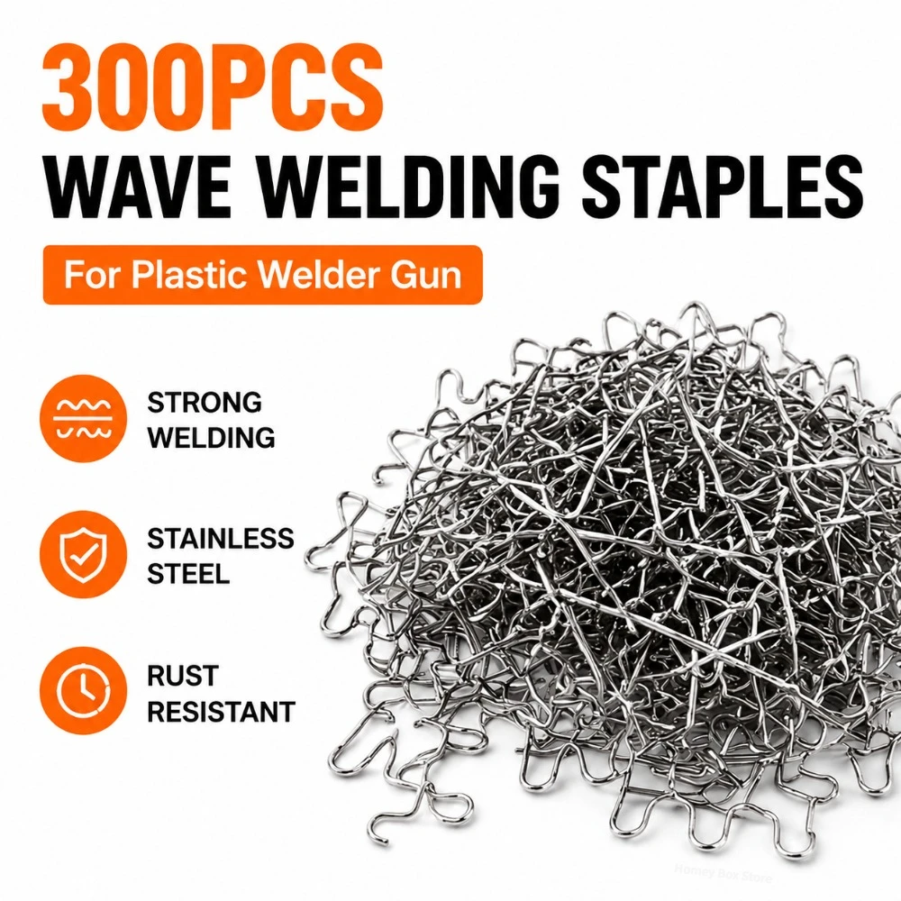 

300Pcs 0.6/0.8mm Stainless Steel Corrugated Staples Pre-cut for Plastic Welder Hot Stapler Car Bumper Repair