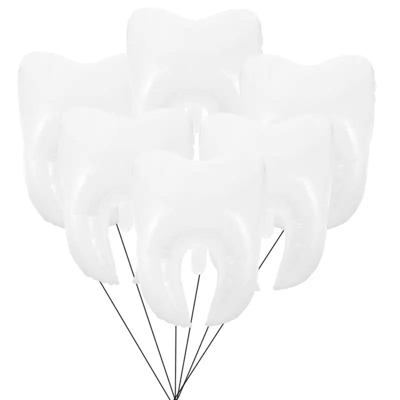 6pcs Tooth Balloons Baby Shower Festival Teeth Balloons Party Scene Layout Props