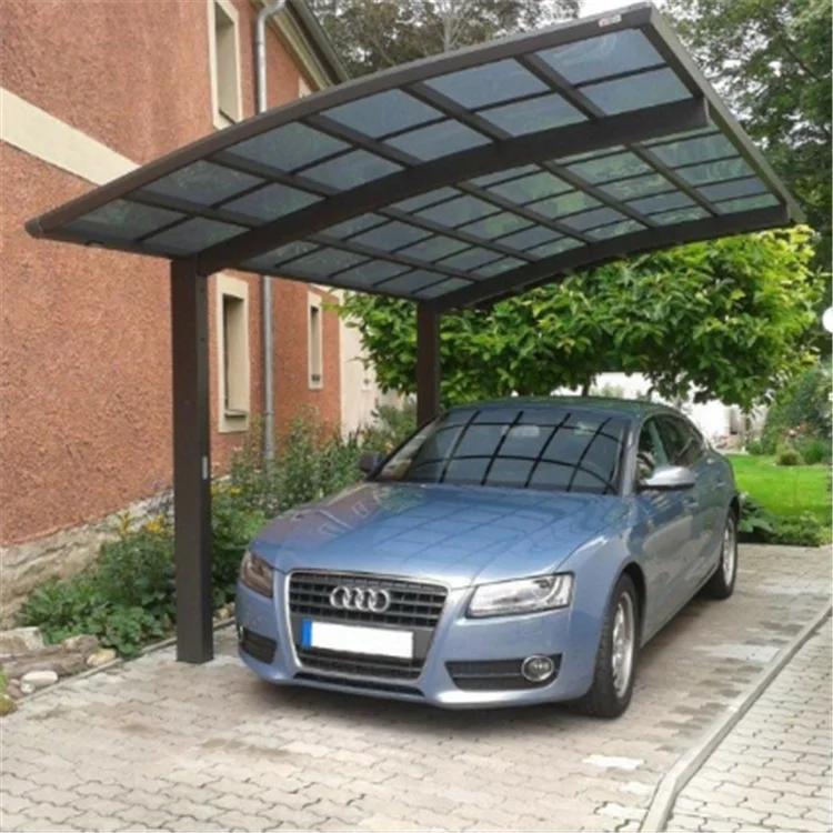 

Factory Direct: Durable Aluminum Sun Shade Carport with Curved Roof for Garden & Single Car ParkingCanopy