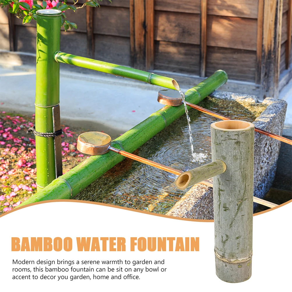 

Bamboo Water Fountain 25cm Height 7cm 9cm Diameter for Fish Tank Garden Patio Fountains Home Office Decor