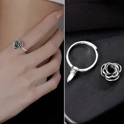 Thai Silver Rose Ring Self Defense Ring Women and Girls Student Jewelry KOFSAC