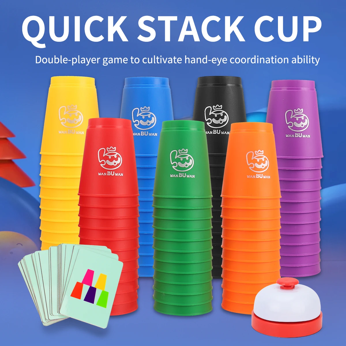 2.0 Tazze impilabili 12 PCS Tazze Tazze di velocità Gioco di formazione Logica Reazione rapida Cognizione del colore Giocattoli educativi per i regali dei bambini