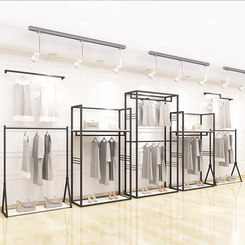 Roupa personalizada Rack para Retail Shop, Garment Shop, Design de Interiores, Vestuário Móveis, Personalizado