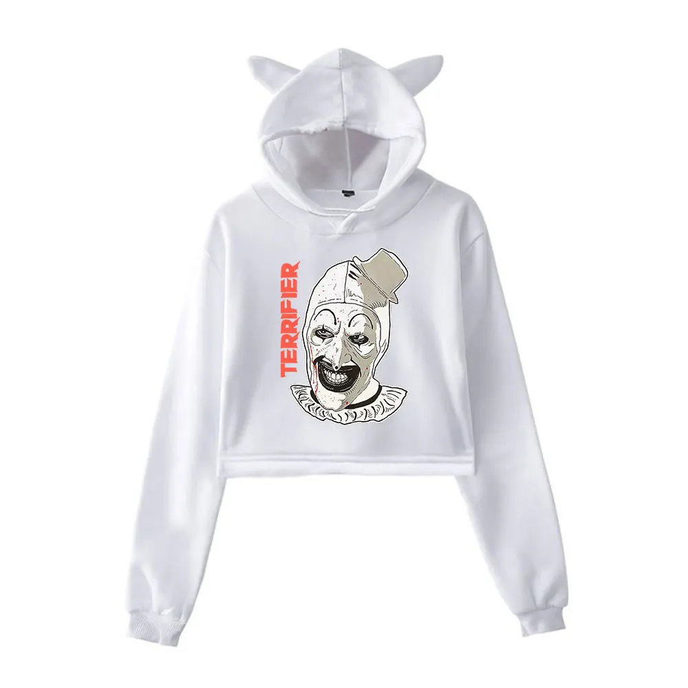 Terrifier Art The Clown Jumbo Graphic Vintage 90s Streetwear logo Hoodie Merch Hoodies Sweatshirts for Girls Cat Ear Crop