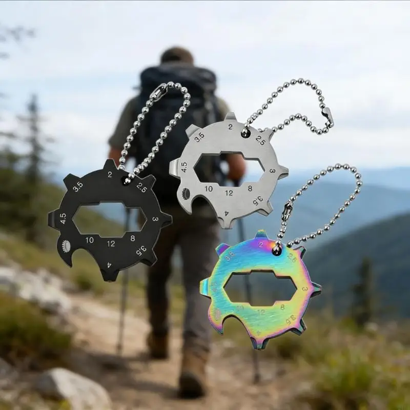 Stainless steels Multifunctional Tool Card With Wrenches Screwdriver And Bottles opener for Outdoor Camping Hiking 24BD