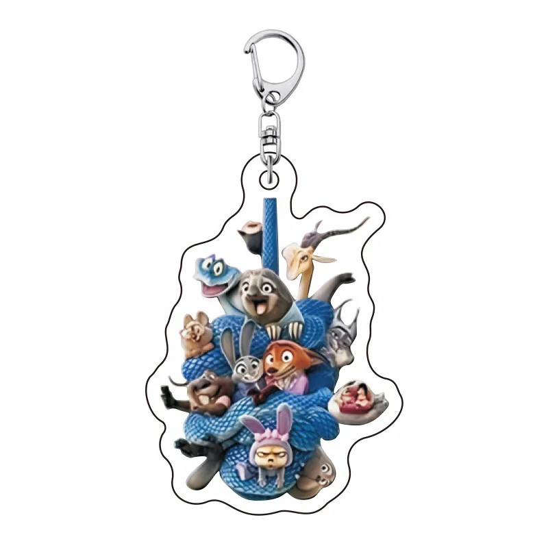 الجديد Zootopia Jodie Nick سلسلة مفاتيح مصنوعة من الأكريليك زوجين المدرسية قلادة وهدية كرتونية لطيفة للبيع في عام 2025 #5