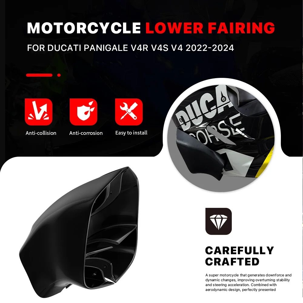 

Motorcycle Fixed Wing Spoiler For DUCATI PANIGALE V4 V4S V4R 2022-2024 ABS Front Aerodynamic Wing Side Winglet Wing Aileron