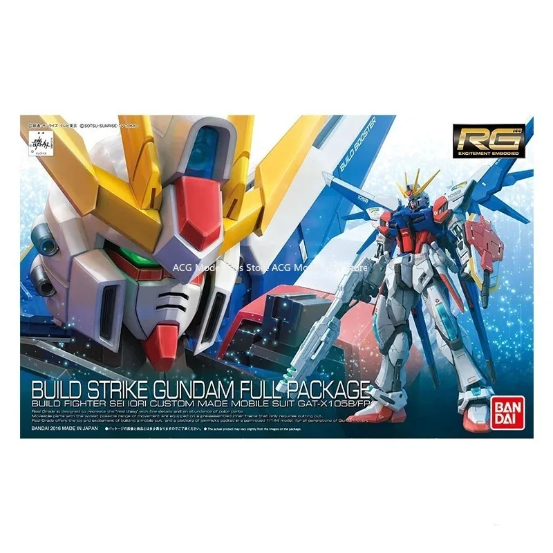 Bandai-Build Strike Gundam Anime Action Figure, Original, Pacote completo, Model Assemble Toy, Presente da coleção, 1: 144, Em estoque