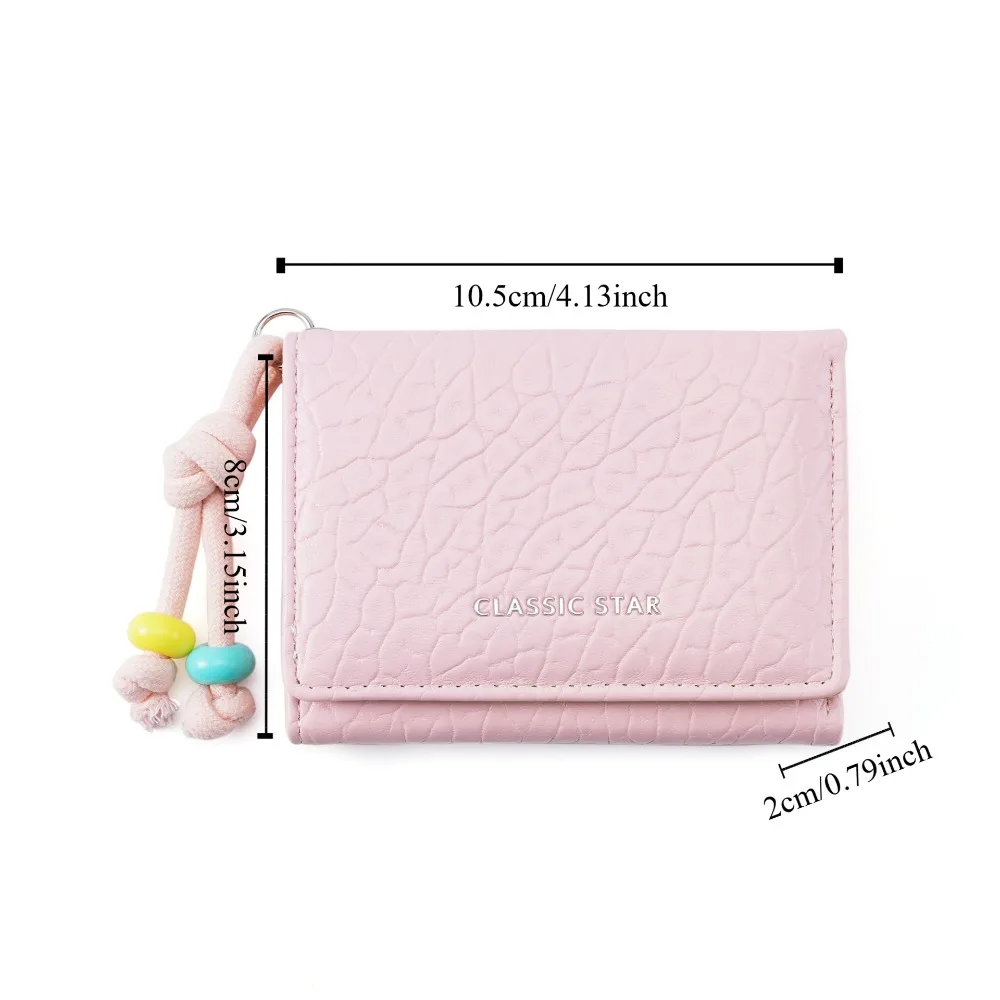 Милые милые тройные кошельки из искусственной кожи, портативный кошелек ярких цветов с несколькими отделениями для карт, сумка для денег, кошелек для монет, студенческий