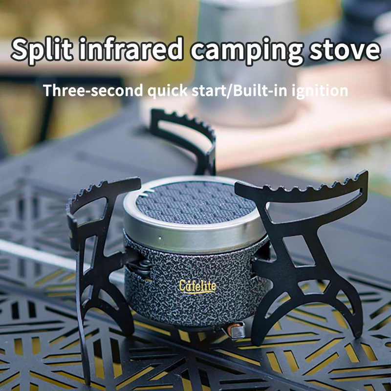 

Windproof 4200W High Power Infrared Camping Stove Split Type Outdoor Gas Burner, Portable Foldable Backpacking Stove with Case