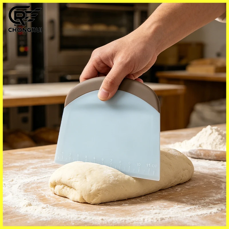 1/2pcs Dough Scraper with Scale Multi-functional Bowl Bench Scraper Pastry Cutter for Bread Cake Pizza DIY Baking Kitchen Tool