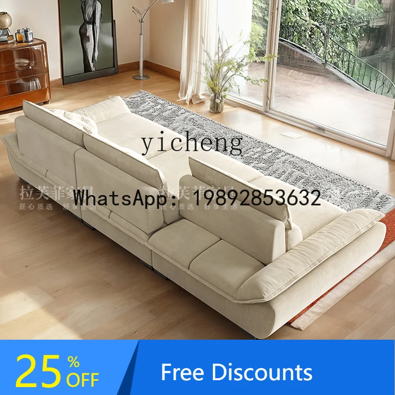 

backrest sailing sofa living room matte fabric big seat deep down villa sofa