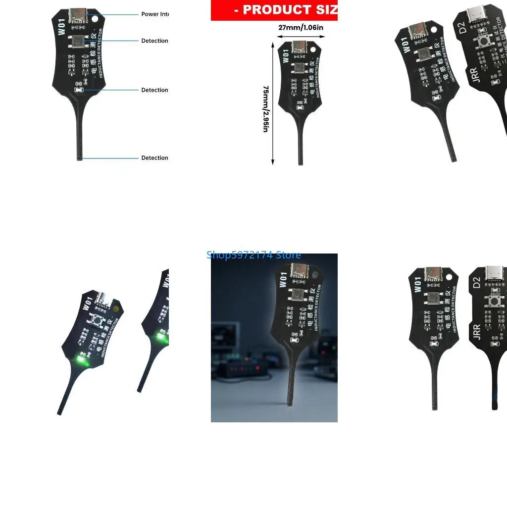 Y3NB Set Of 2 Mini Inductor Testers Inductance Detector For Quick Mobile Device Repair With Simple a Button Operation