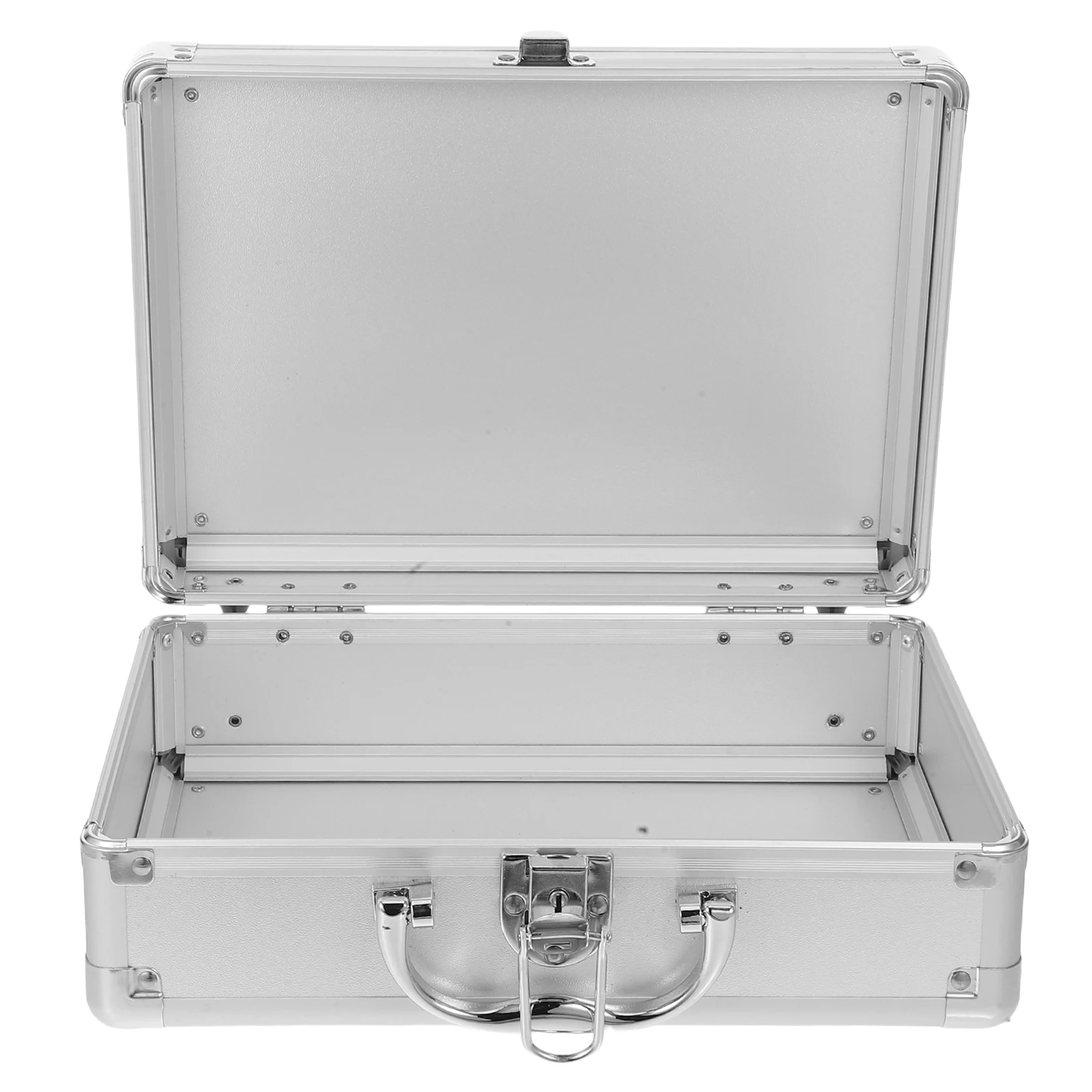 

Aluminum Alloy Briefcase Egg Cotton Silver Metal Case Tool Box for Men Small Luggage Durable Storage Solution Portable Tools