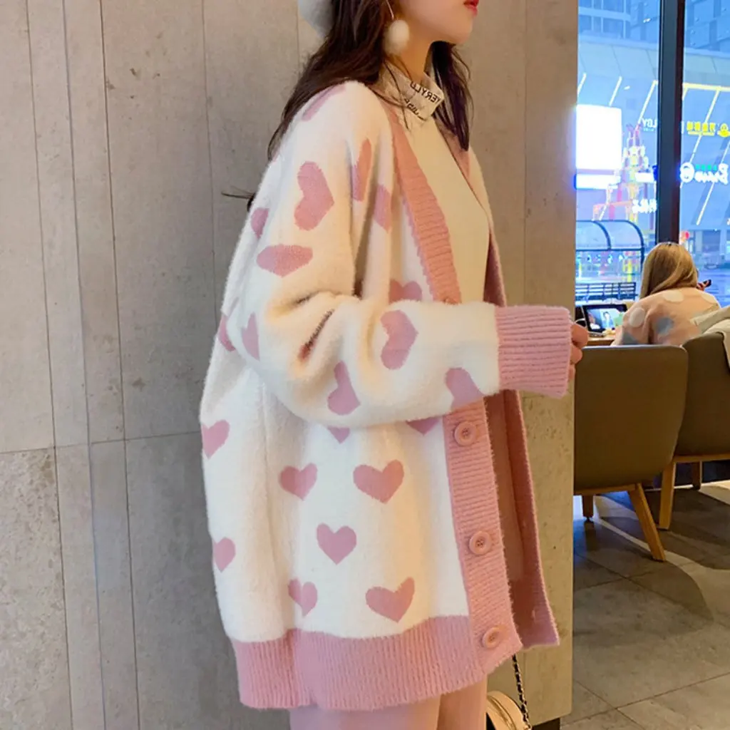 

Женский маленький вязаный кардиган Fresh Love, милый свободный свитер, пальто в корейском стиле, новинка весны