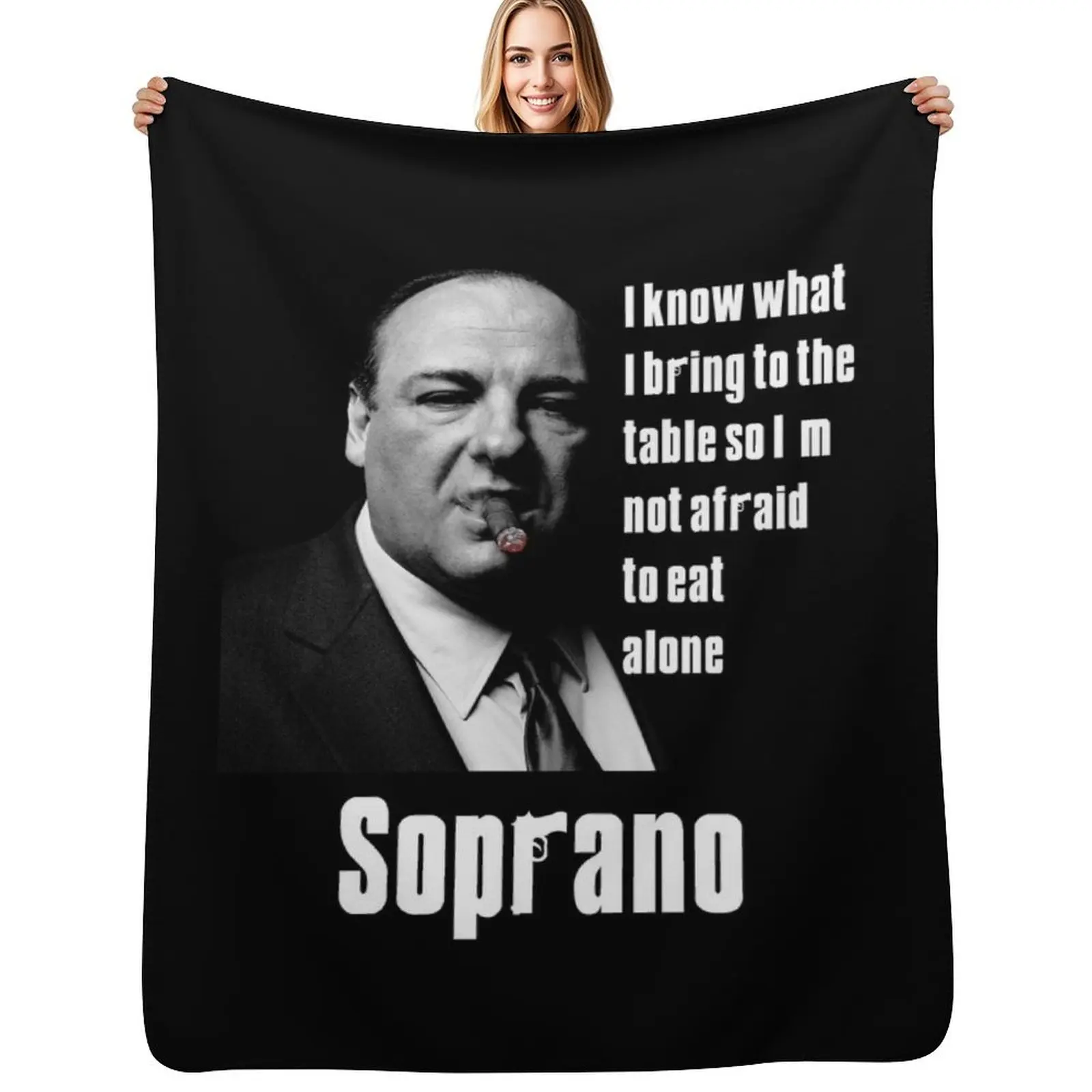

Tony Soprano cigar Quote Throw Blanket blankets and throws Plush Retros Tourist Blanket