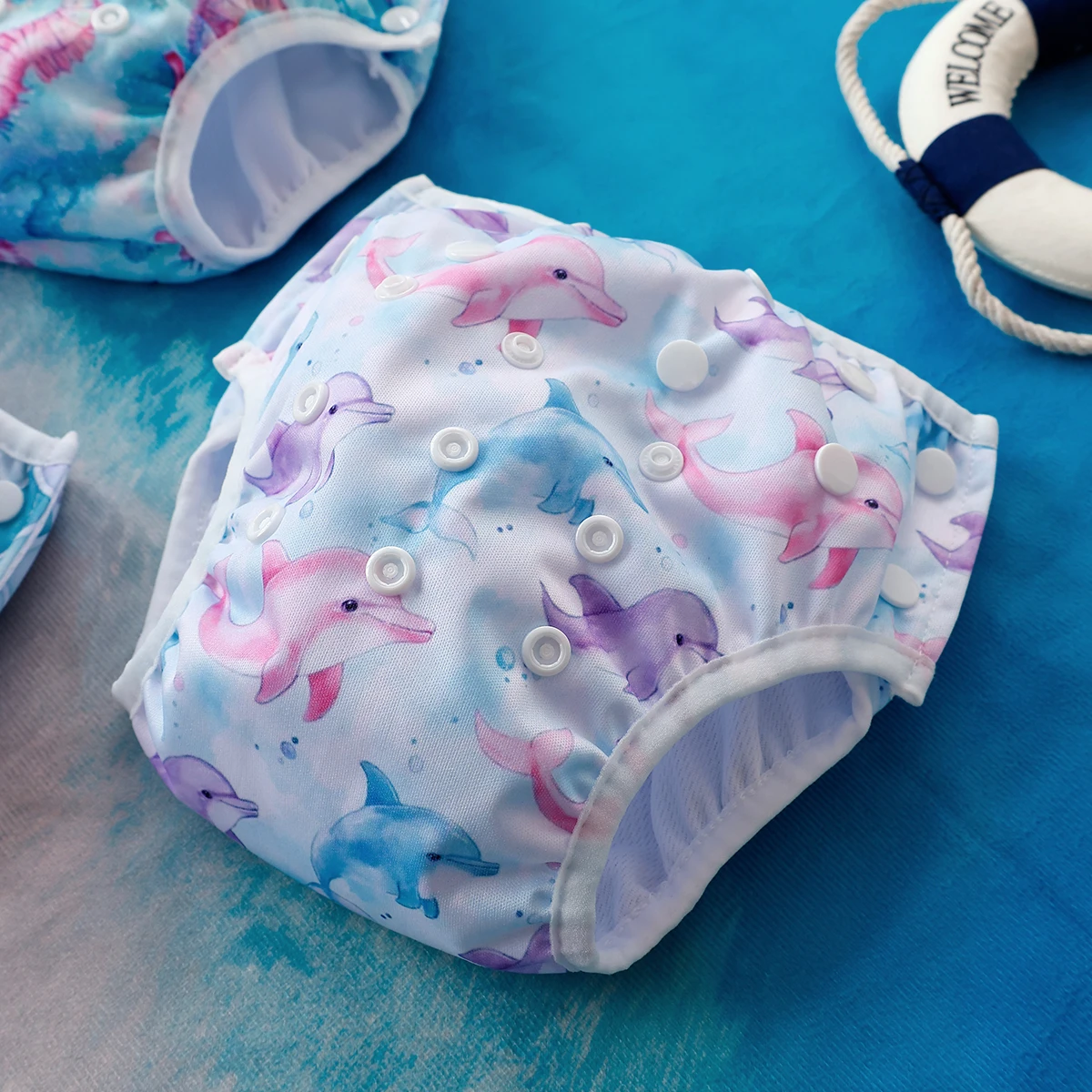 Elinfant 3 قطعة/المجموعة الصيف البوليستر النسيج مقاوم للماء قابل للتعديل وقابلة لإعادة الاستخدام السباحة القماش غطاء حفاضات قابل للغسل حفاضات الطفل