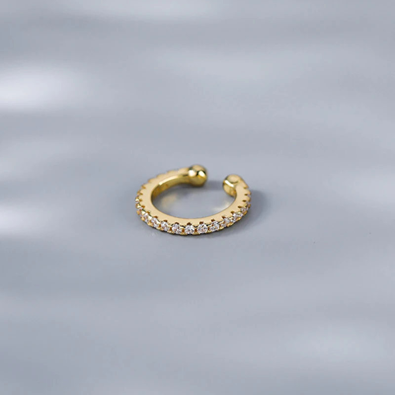 1 Buah Anting Klip Trendi Zirkon Minimalis Perak Murni 925 Asli untuk Pesona Pesta Wanita Perhiasan Bagus Aksesori OL