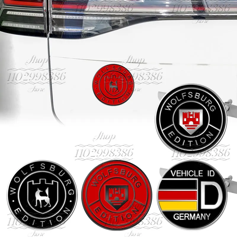 ثلاثية الأبعاد المعادن وولفسبورغ طبعة شعار الجبهة شواء شعار ملصق للجولف Mk5 VW باسات جيتا تيغوان بولو الخلفي الجذع الجانب الحاجز ديكور #1
