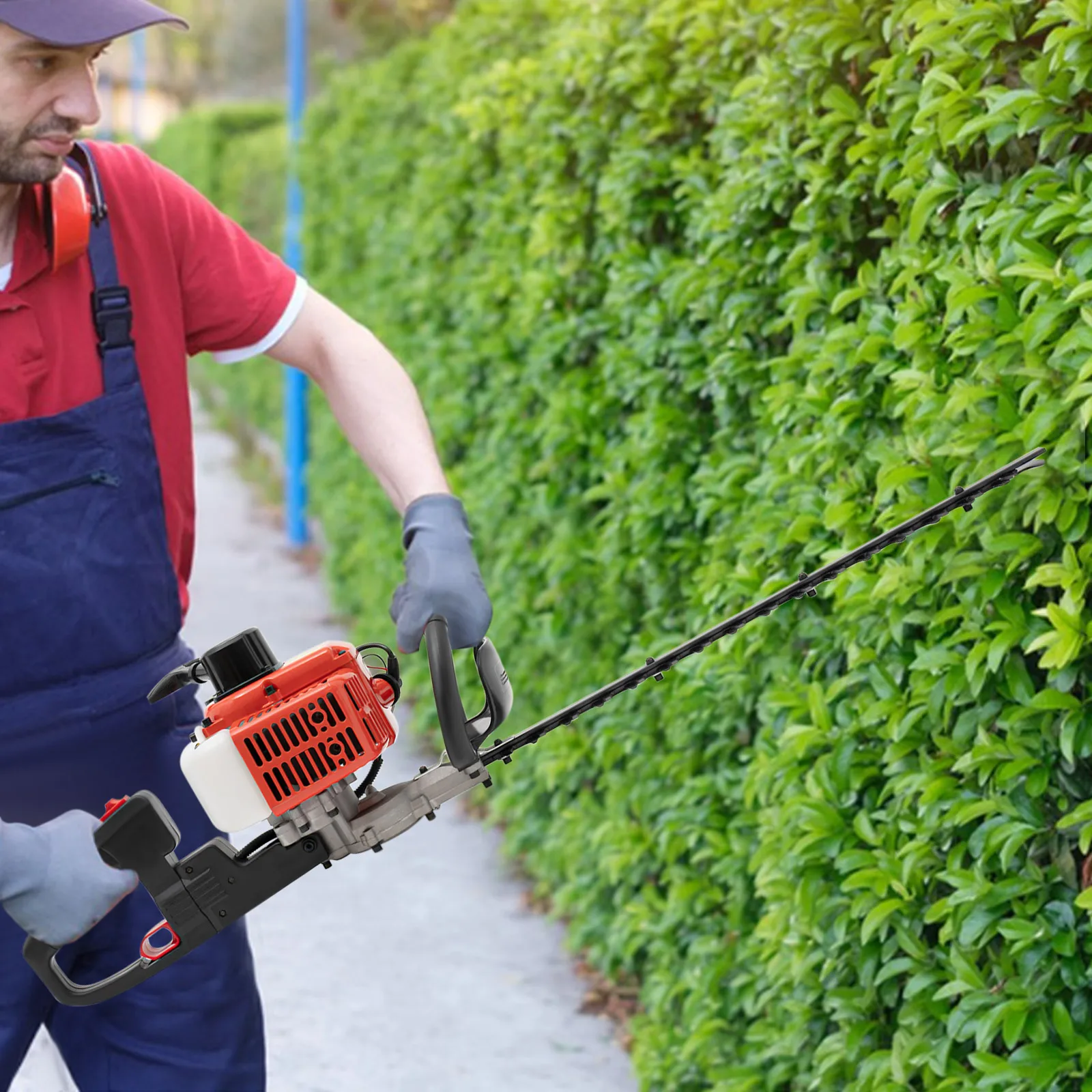 Petrol Hedge Trimmer 65cm 22.5cc Lightweight 2-Stroke Engine 90° Rotating Handle with a maximum cutting diameter of 25.59in