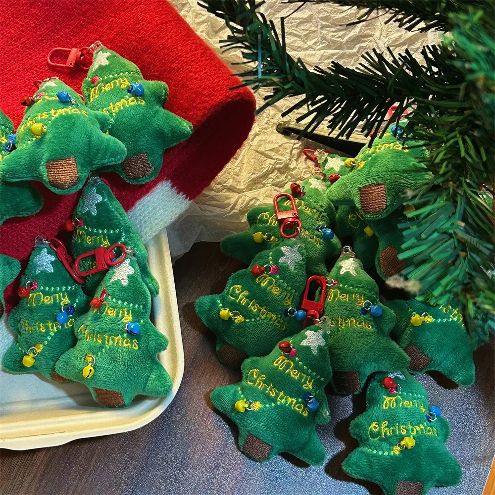 

Cute Plush Christmas Tree Hanging Ornament with Little Bells - Christmas Gift for Best Friend, Student Backpack Accessory