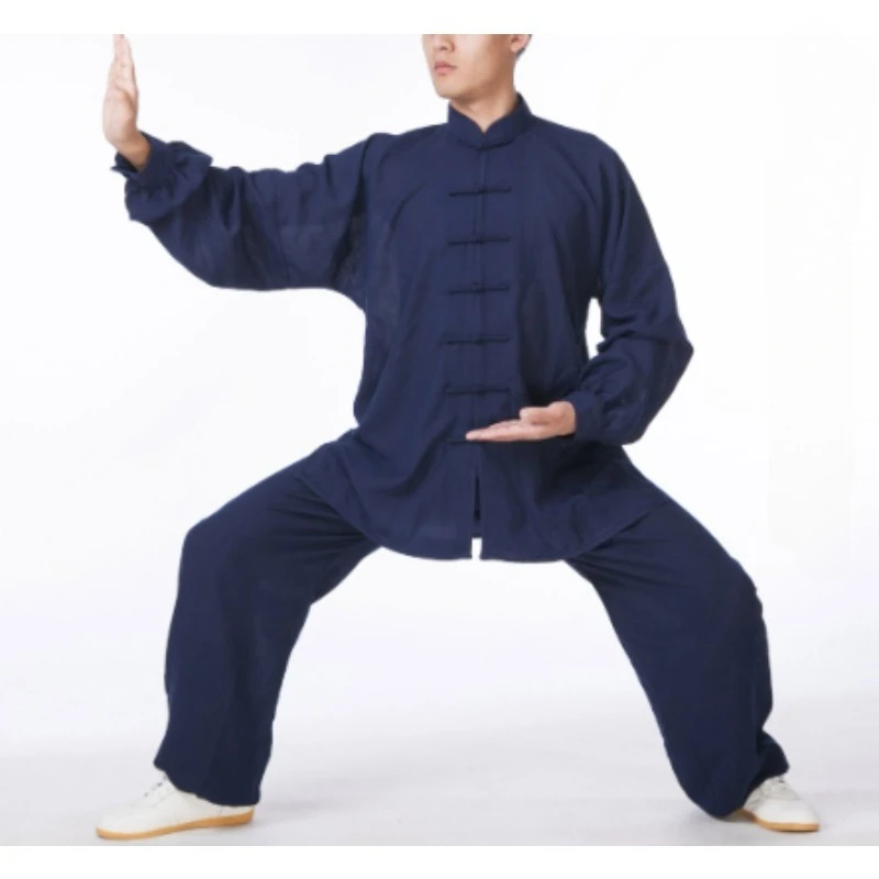 

Униформа тай-чи, хлопок и лен, тайцзицюань, китайский традиционный костюм, ушу, боевые искусства, прогулка на открытом воздухе, утренний