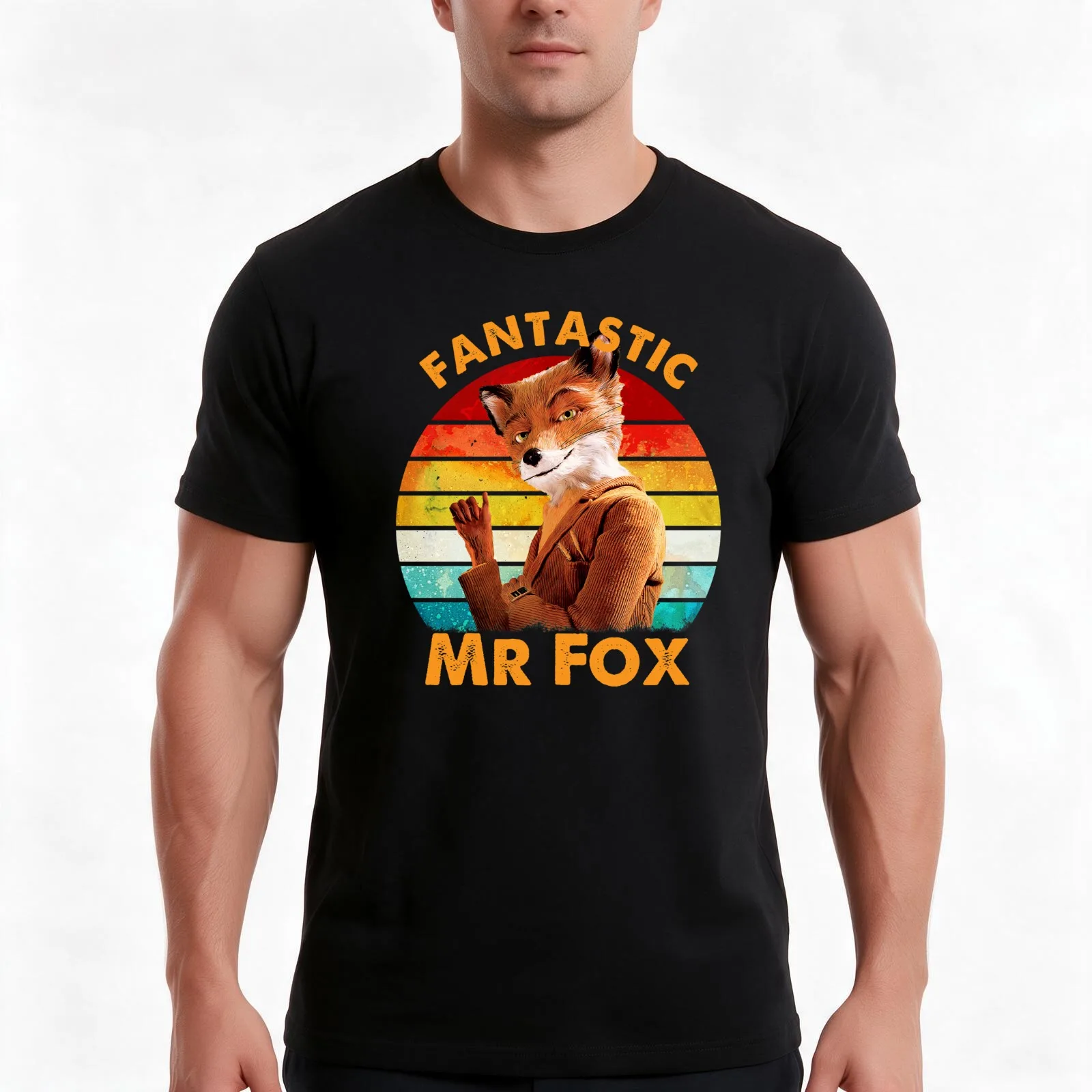 fantastic mr fox vintage T-Shirt, Summer Casual Cotton Tee, Oversized Streetwear Tops, Vintage Graphic Print, Unisex Men Women