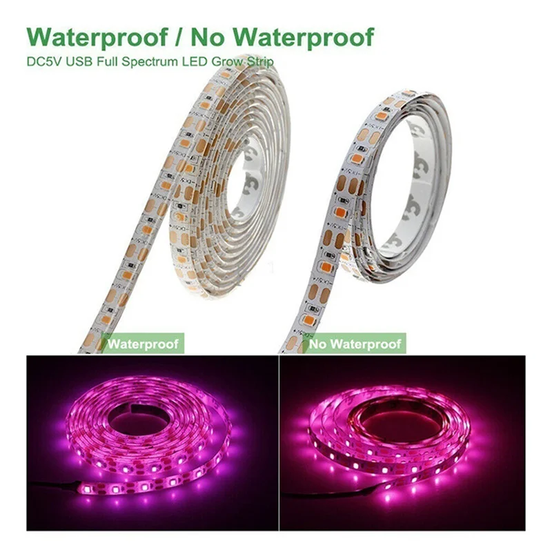 5V USB LED Plant Grow Light Full Spectrum 1-5m Plant Light Strip Phyto Lamp For Greenhouse Flower Seedling Grow Tent Hydroponic