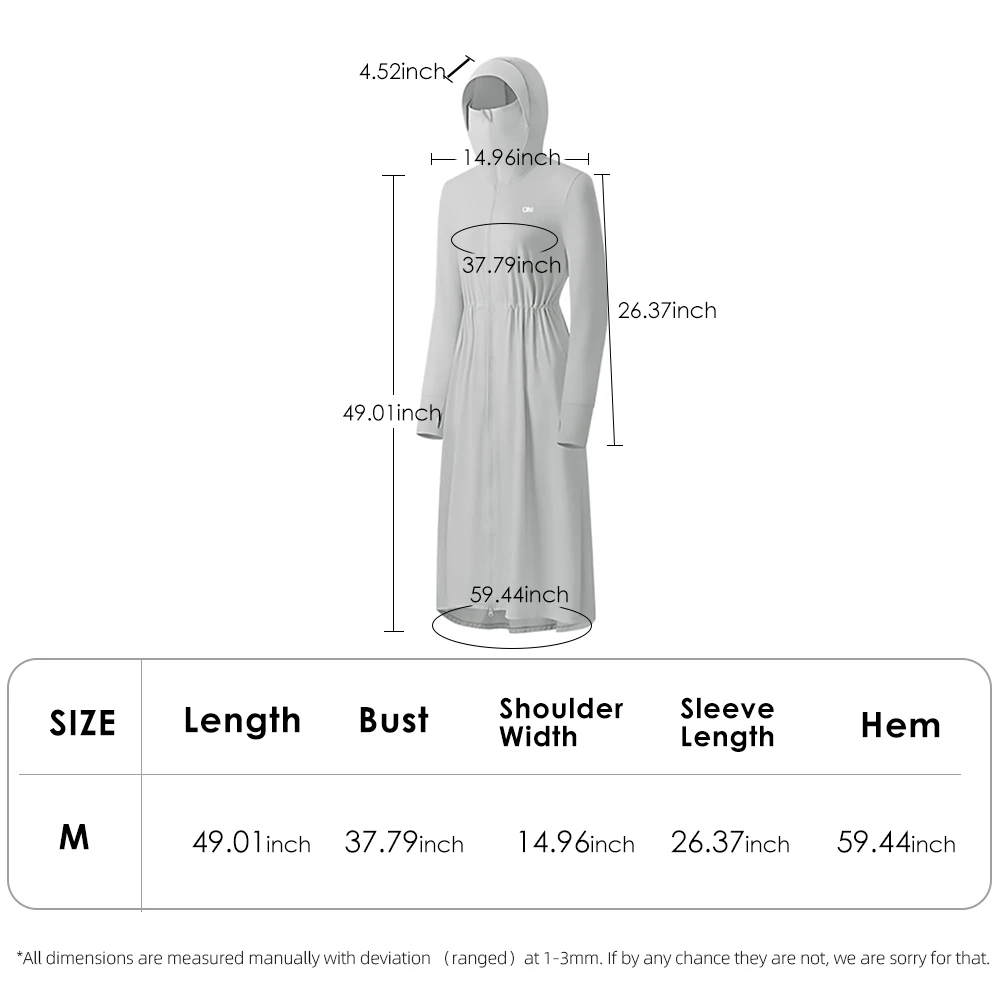 OhSunny letni trencz anty-uv 2024 nowa ochrona przed słońcem długi płaszcz z kapturem regulowana talia sukienka plażowa dla kobiet dziewcząt