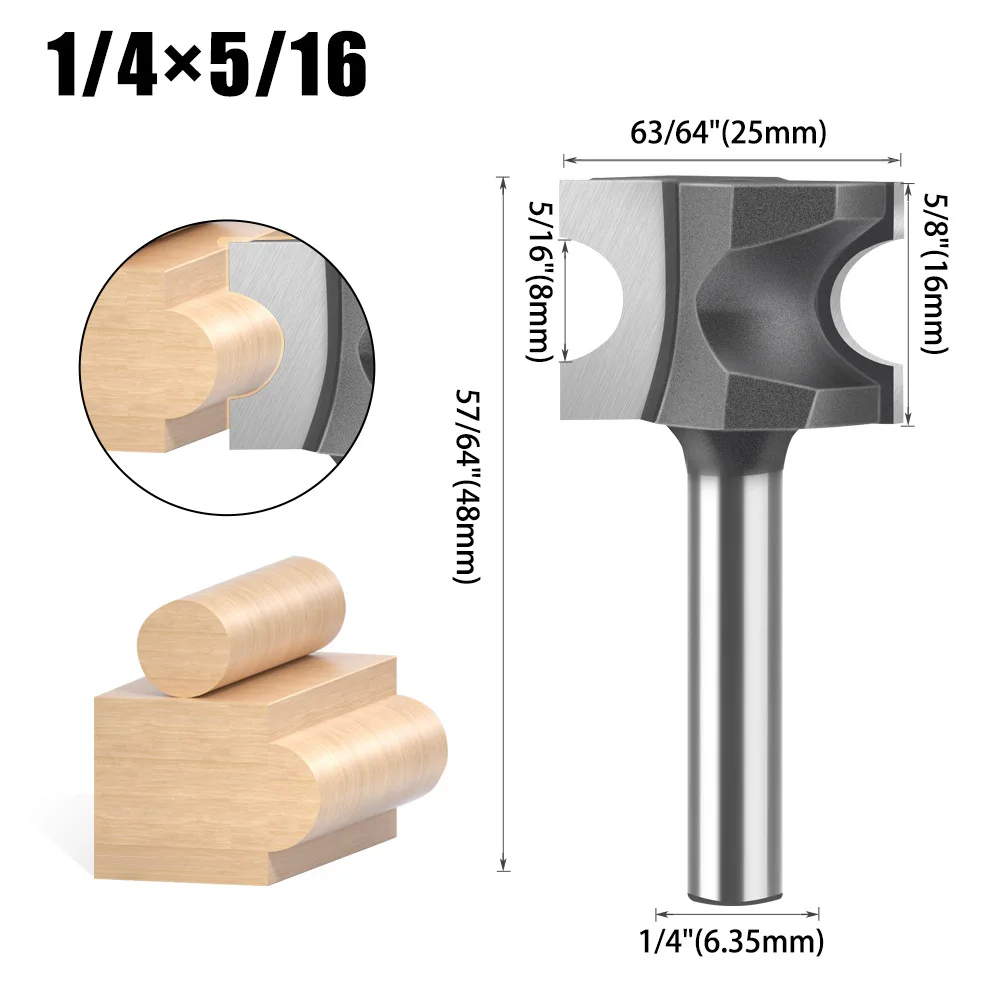 1pcs 1/4 Handle Woodworking Positive Semicircular Knife Arc Engraving Milling Cutter Trimming Knife Fancy Knife