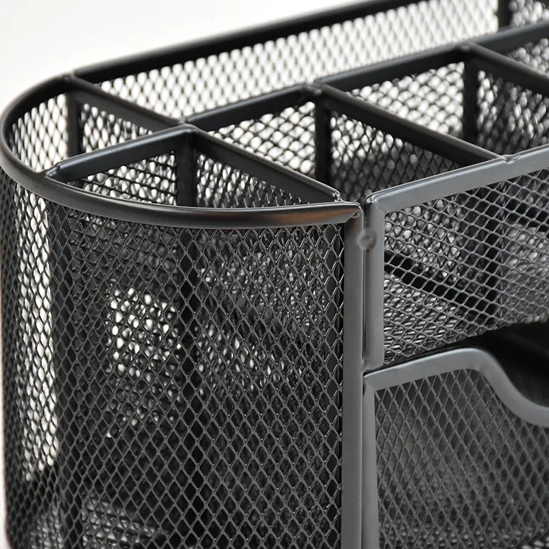 Pencil Pen Holder  9 Grids Design Storage Box Drawer Pencil Pen Holder Multi-Functional Mesh Desk Organization Storage