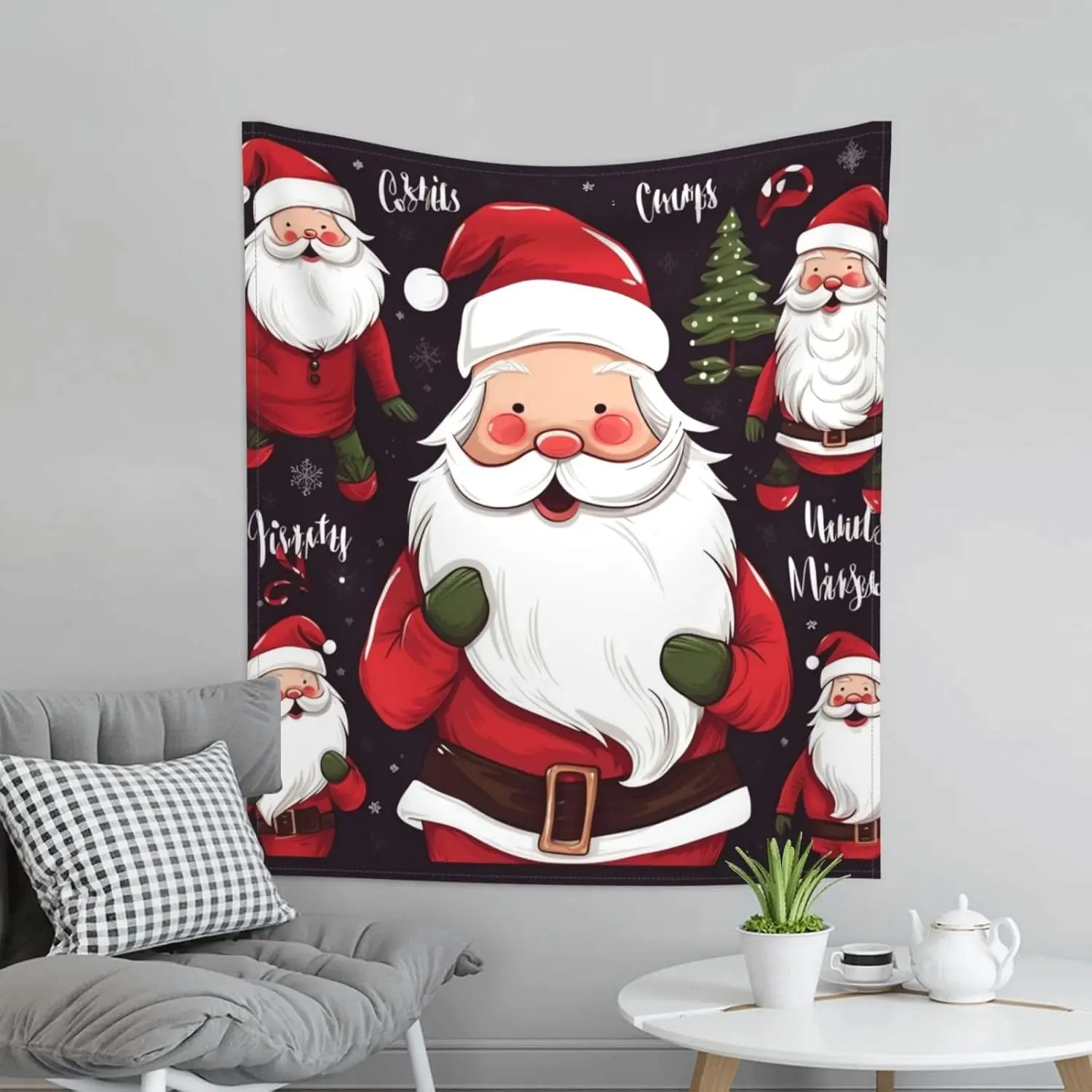 Christmas Santa Claus Tapestry Wall Hanging Wall Tapestries Decorative Wall Art Aesthetic Tapestry Curtain Home Decoration