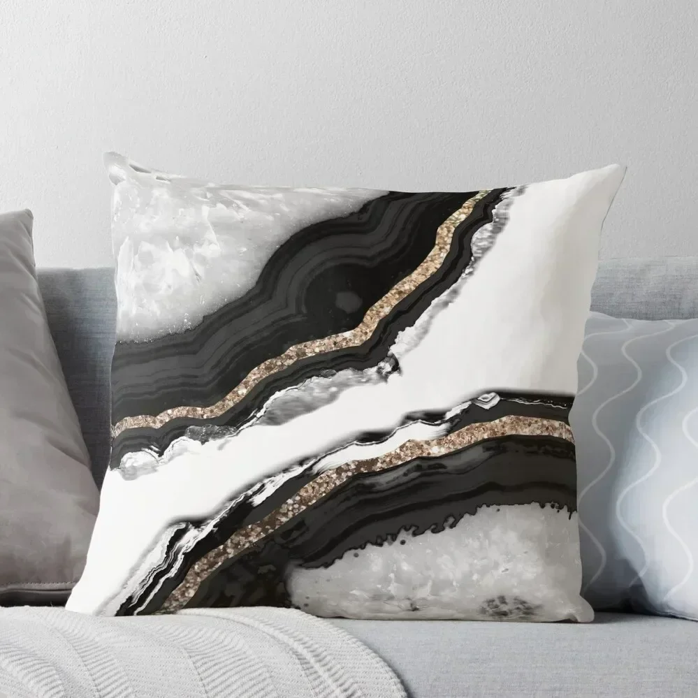 

Agate Glitter Glam #2 (Faux Glitter) #gem #decor #art Throw Pillow Cushions For Children Couch Cushions pillow