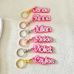 Keychain Custom English Letters Barbie Keychain Rose Red Personalized Name 3D Nameplate Doll Bag Pendant Birthday Present