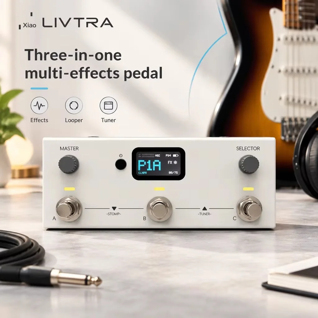 Livtra Mosaic Guitar Bass Multi Effects Pedal Portable Rechargeable Processor For Practice Performance