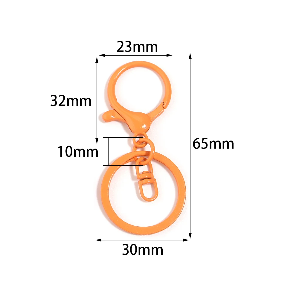 10 Stück 30mm Schlüsselanhänger Bunte Metall-Karabinerhaken Schlüsselringe für Schmuckherstellung DIY Schlüsselanhänger Zubehör – Detail 1