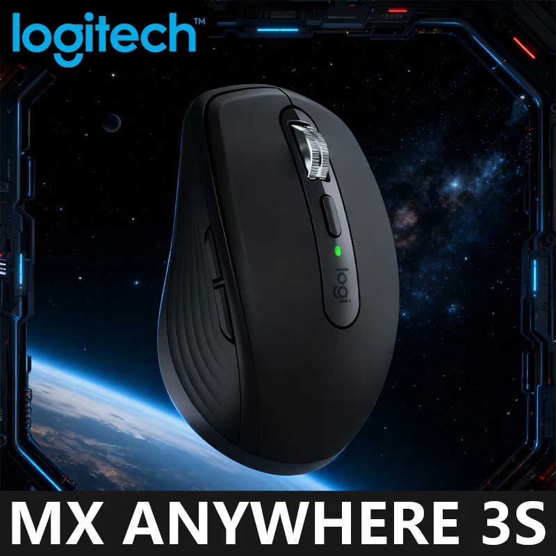 

Logitech MX Anywhere 3S Mouse, Wireless, 8000 DPI Darkfield, MagSpeed, Quiet Clicks, 3-Device Pair, USB-C, PC Supported