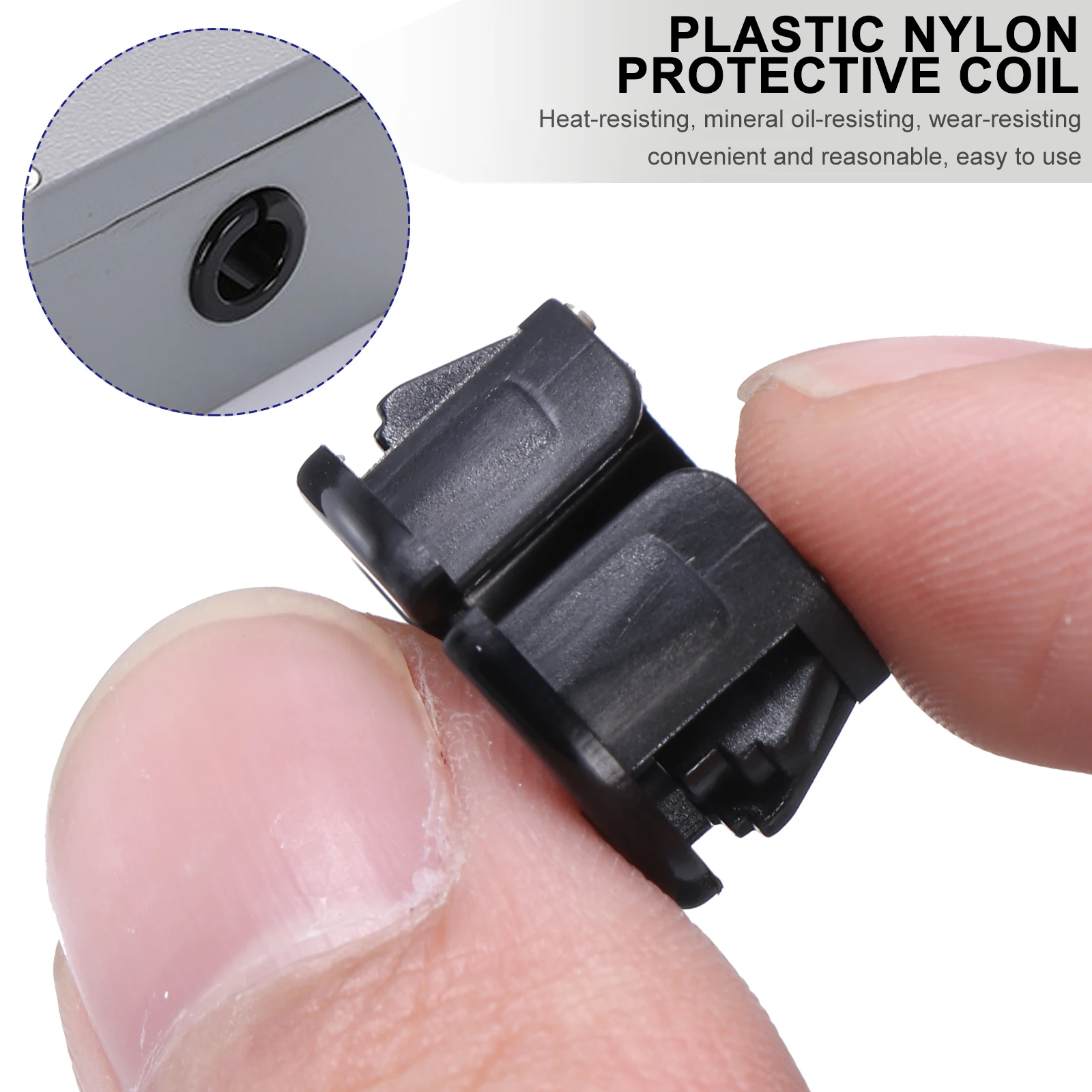 

100Pcs Cable Hose Snap Nylon Grommet Protector Black for Wire Insulation Wear Resistance Vibration Absorbing Bushing