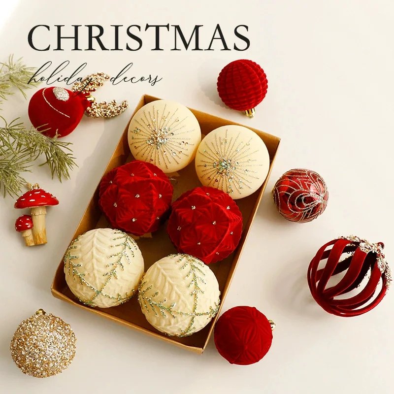 

Plastic Painted Ball Christmas Tree Ornament DIY Crafts New Year Christmas Balls Pendant Hanging Ornament Gifts Boxes Party Deco