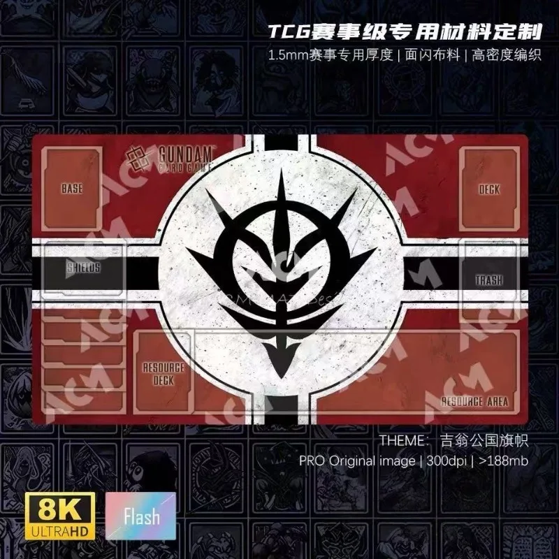 

Игровой коврик GCG Flash для карточной игры Gundam Principality of Zeon Flag Single Player Battle с персонажами Чар Азнабл, Заку, Синаньжу
