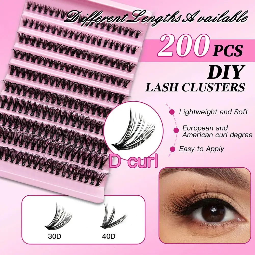 DIYまつげクラスターキット 30D/40D 極太個別まつげ まつげ＆シール＆リムーバー フェイクミンクまつげ まつげエクステ