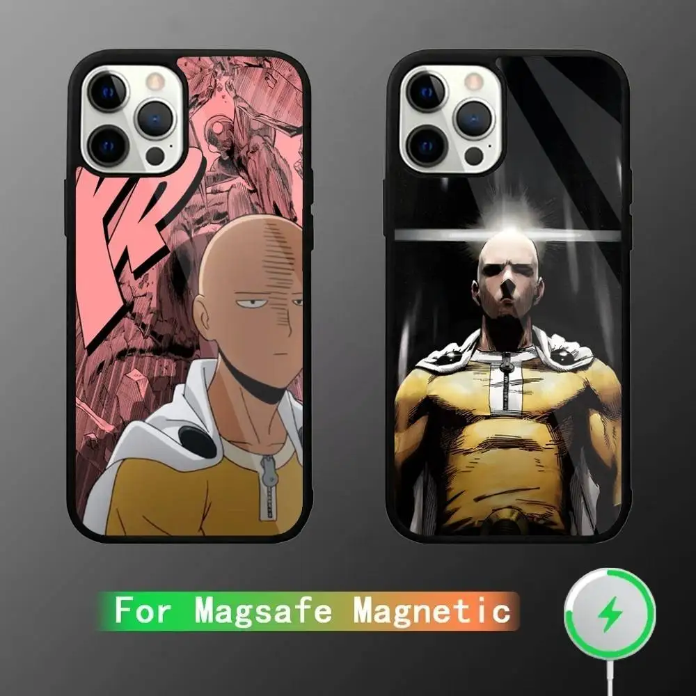 

One Cartoon Punchs Man Phone Case For iPhone 16,15,14,13,12,11,Pro,Max,Plus,Mini,SE New Magsafe Magnetic Wireless Charging