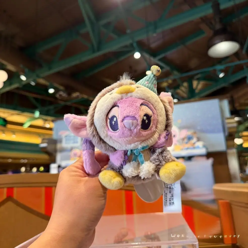 Boneka Gantungan Kunci Plush Little Gold Stitch Angel Musim Dingin Shanghai Disneyland 2025, Hadiah Liburan untuk Teman