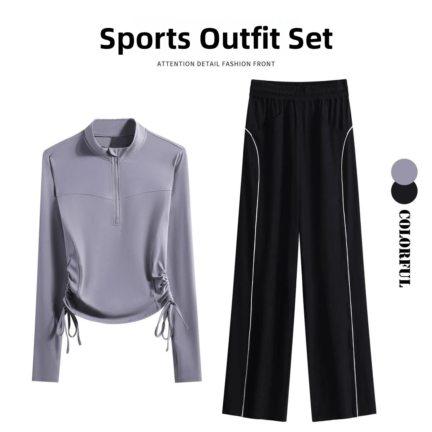 

Women's Running Sport Set Casual Yoga Fitn Clothes Qui Dry Faion Long Pants Two Piece Suite Nylon Long Sve Cardigan