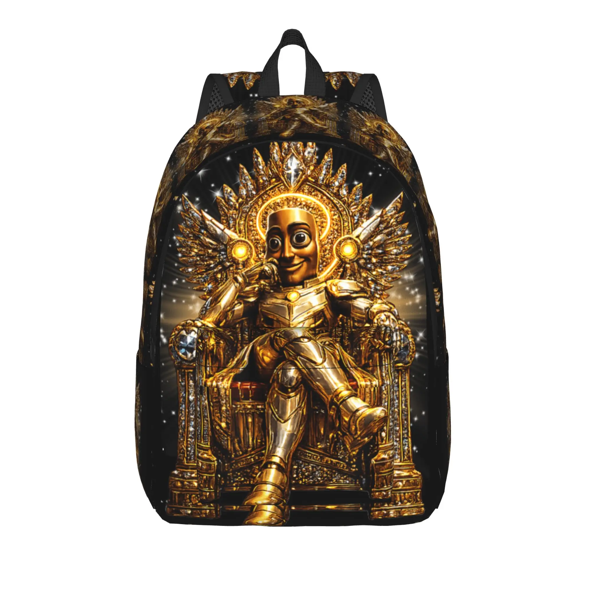 Funny Gold King Tung Tung Sahur Brainrot Meme Backpack  College Backpacks Female Funny School Bags High Quality Big Rucksack